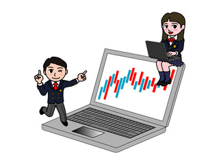 壱A：ノートPCでNISA投資の複利運用をする学生男女_CS3 2025_0610_059