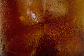 water drop, Ice sweat on plastic cup, close up