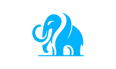 Abstract blue elephant animal  logo design illustration ai generated