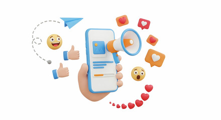 modern digital marketing concept with smartphone and social media icons