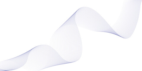 Abstract blue smooth wave on a white background. Dynamic sound wave. Design element. Vector illustration. 