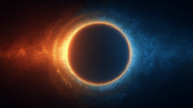 A harmonious blend of blue and orange in a grainy gradient forms a spiritual halo — a visual metaphor for energy and mental clarity.

