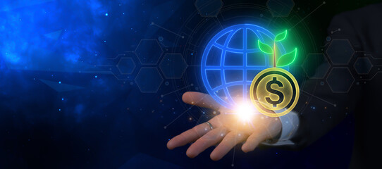 Global business concept, the exchange of goods and services across national borders. Economic...