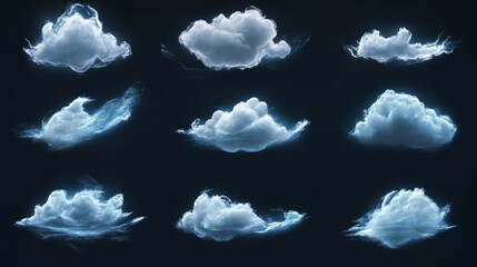Set of clouds, cloud icon