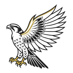 Hand drawn eagle flying drawing illustration