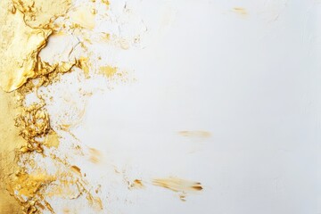 Abstract Gold and White Brushstrokes