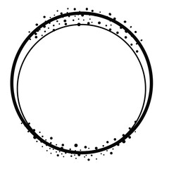 Elegant Black Circle with dots. Black circle frame.