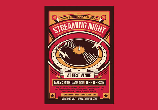 Live Music Streaming Concert Flyer
