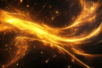 Abstract golden energy flows