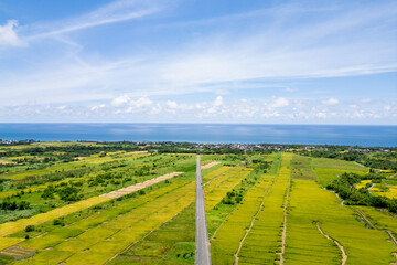 Areial view of King Kong Avenue at Changbin township in Taitung, Taiwan
