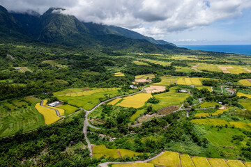 Areial view of Changbin township in Taitung, Taiwan