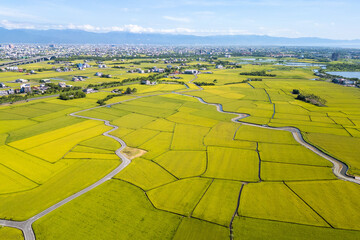 Aerial view of Sanqi village at Dongshan township in Yilan, Taiwan