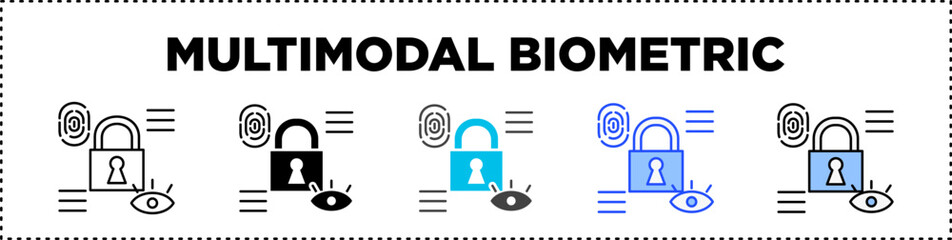 Multimodal Biometric Icon Pack Line And Glyph