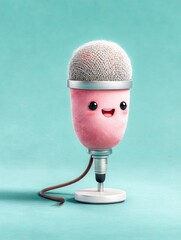 Cute pink microphone