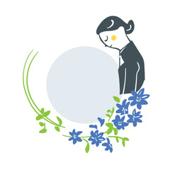 丸くつながる悲しむ別れの日葬儀 ストックイラスト素材
