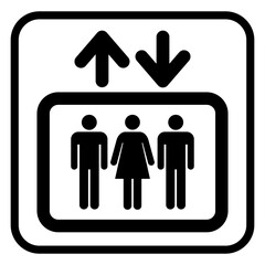 Lift or elevator symbol on a transparent background Vector illustration