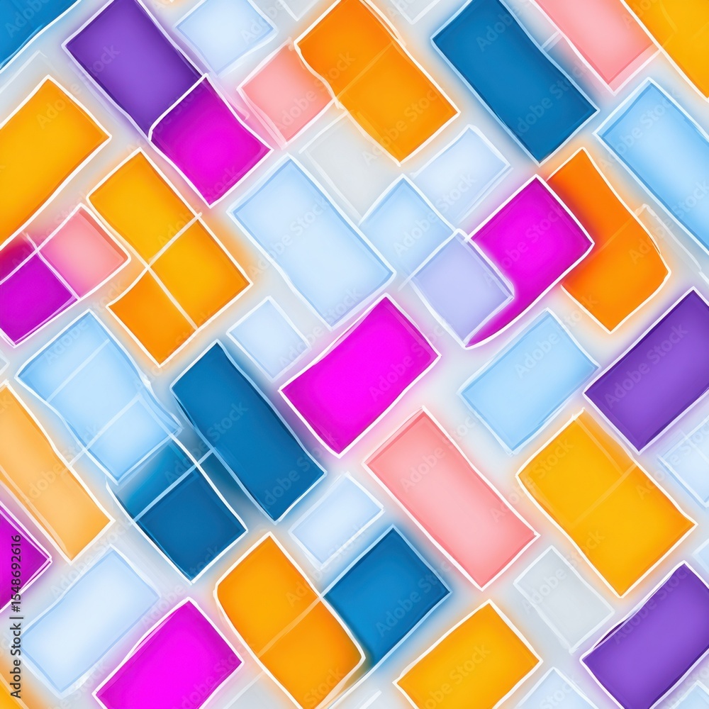 Poster whimsical colorful rectangle pattern design