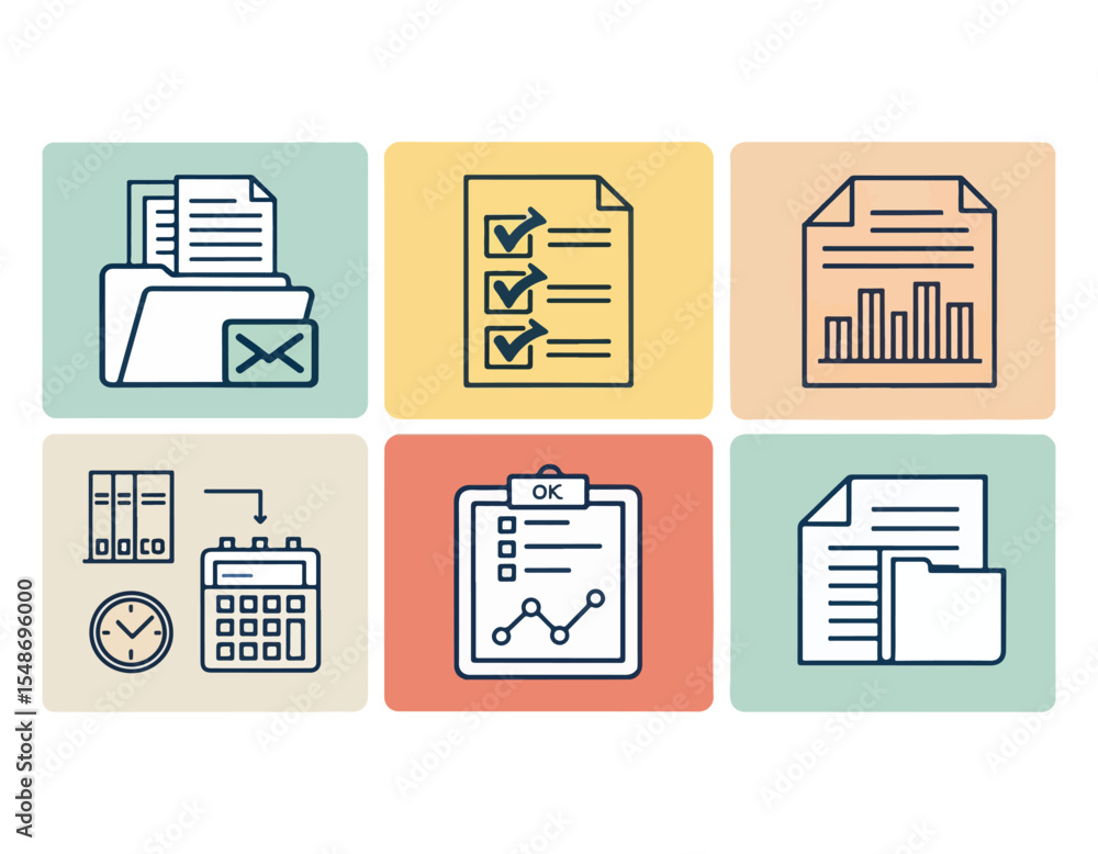 Poster streamline your workflow essential document management icons