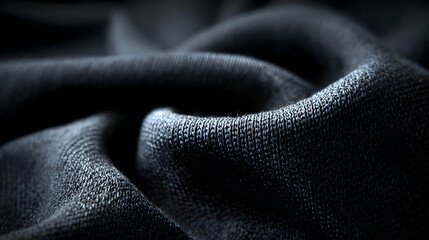 Close Up Of Dark Shimmering Fabric Texture with Depth of Field