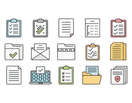 Checklist Icons A Collection of Colorful Flat Design Elements for Project Management and Organization