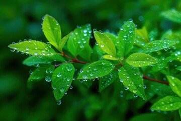 Dew-kissed leaves close-up (2)