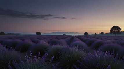 Serene Lavender Fields Sunrise in Provence breathtaking beauty nature's tranquility