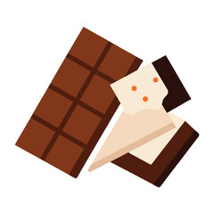 Assorted Chocolate Bar Vector Set  Milk, Dark, and White Chocolate on White Background