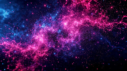 Obraz premium Cosmic dance of neon energy and color