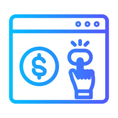 pay per click gradient icon