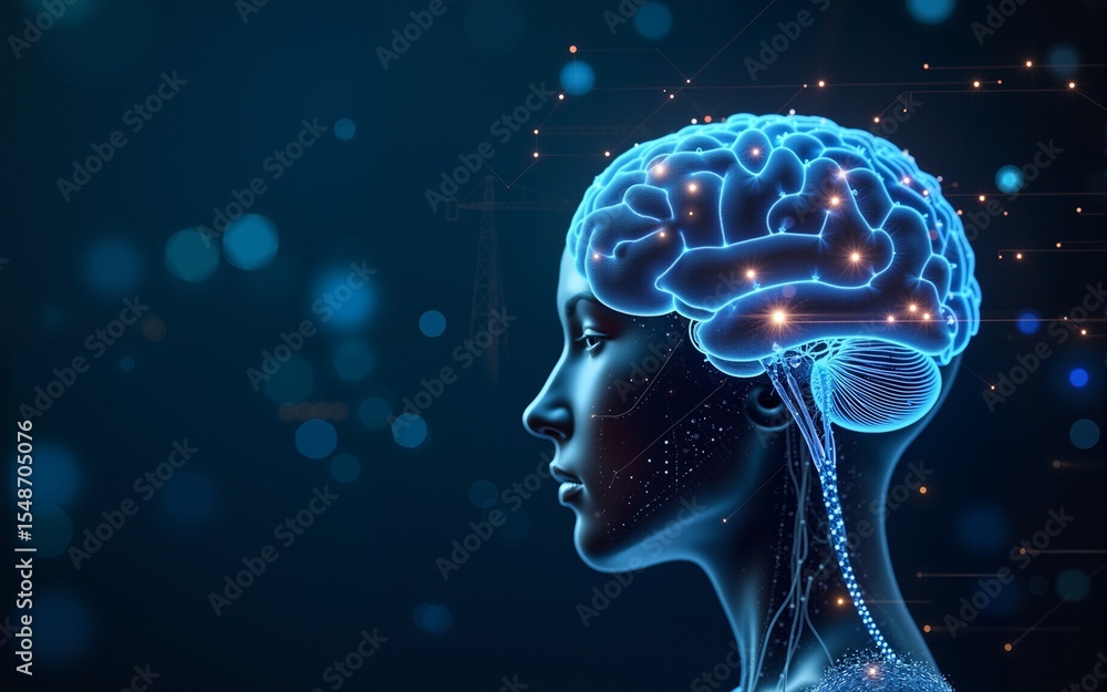 Poster artificial intelligence. technology web background. virtual concept. high quality