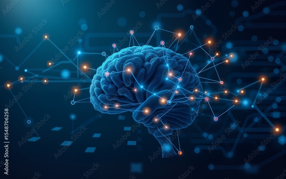 Poster digital technology abstract background. artificial intelligence, deep learning and big data concept.