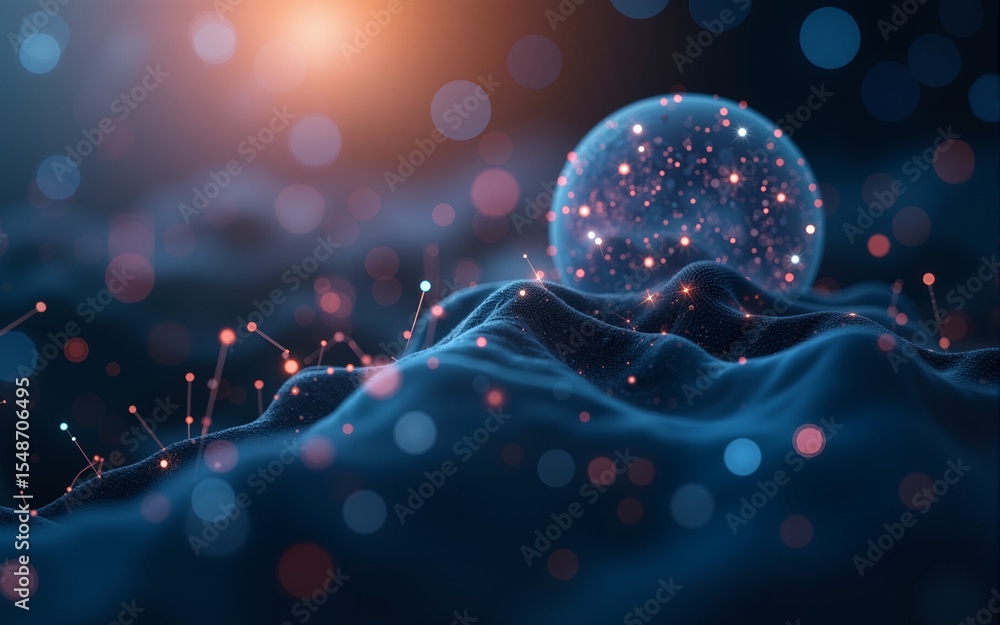 Poster artificial neural network. big data concept. artificial intelligence in the technology of the future