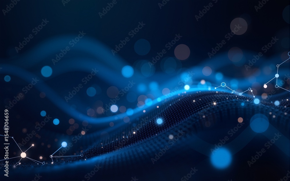 Poster digital graphic abstract background for technological processes, neural networks, digital data stora