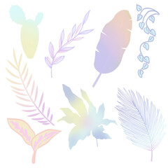 Cute pastel colored icon about ornamental plants.