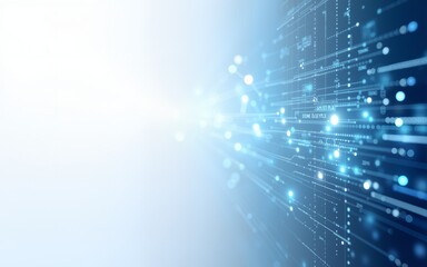 Abstract digital technology futuristic internet network speed connection white and blue background. Technology background with crossed lines and dots. High quality