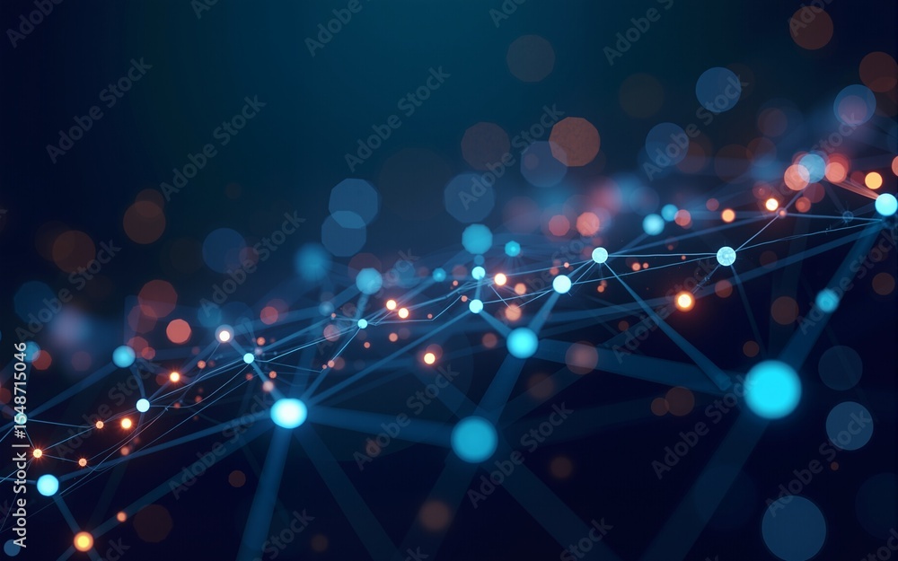 Poster digital abstract connection dots and lines. network connection structure. technology polygonal backg