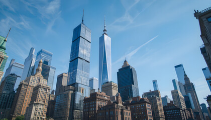 Obraz premium Lower Manhattan urban skyscrapers in New York City