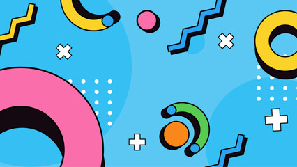 Vibrant 80s style geometric abstract design suitable for retro themed projects, pop culture articles, and funky branding materials.