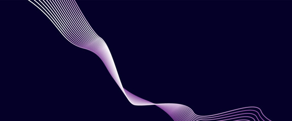 Elegant Curved Lines in Soft Purple Gradient on Dark Background
