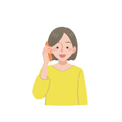 スマホで電話をかける女性