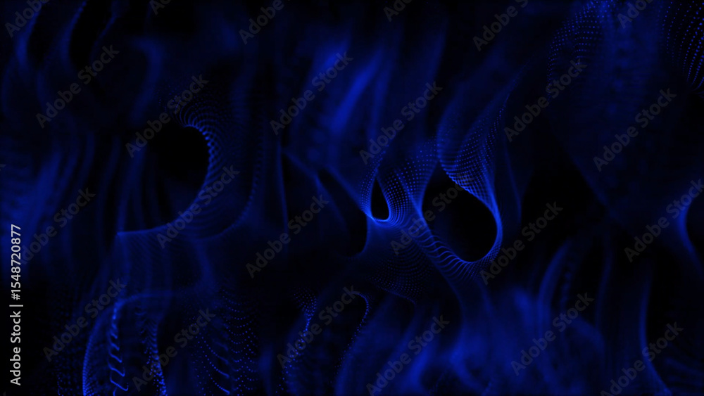Poster abstract blue light trails and curves on dark background with dotted texture this image showcases