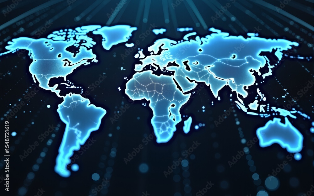 Poster global network connections. abstract neural networks cyberspace. futuristic grid. top view. generati
