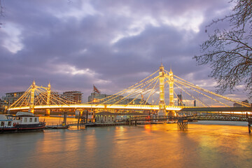 Golden Glow on Albert Bridge at Dusk