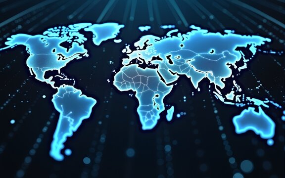 Global network connections. Abstract neural networks cyberspace. Futuristic grid. top view. Generative AI. High quality