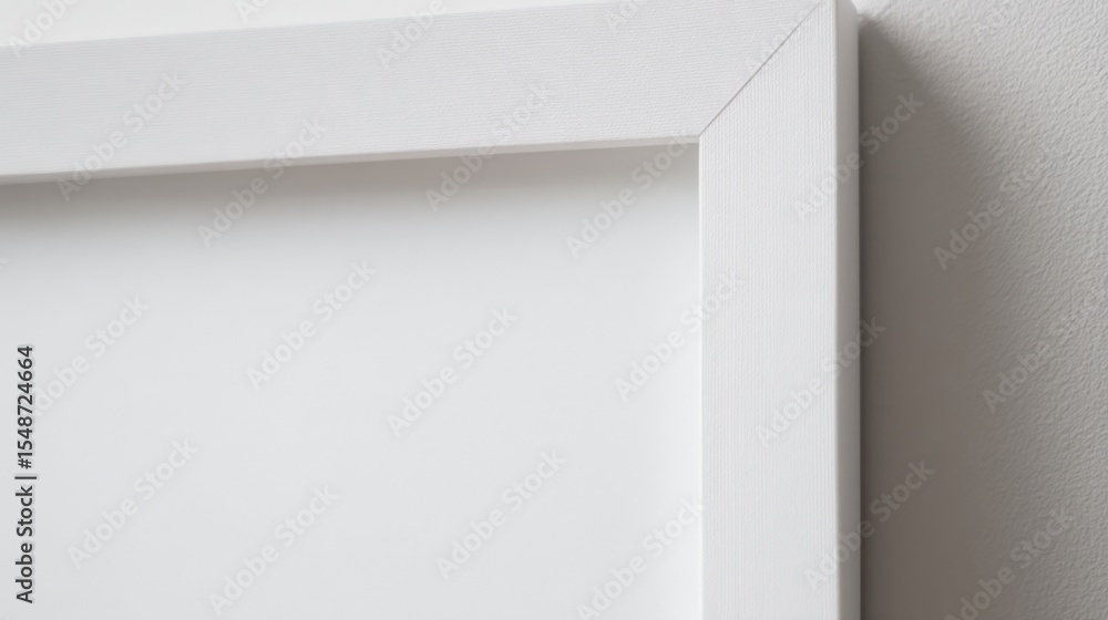 Aufkleber close-up of a white smooth textured wall with a corner and shadow detail in modern interior design s