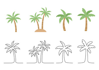 Vector illustration of palm trees.