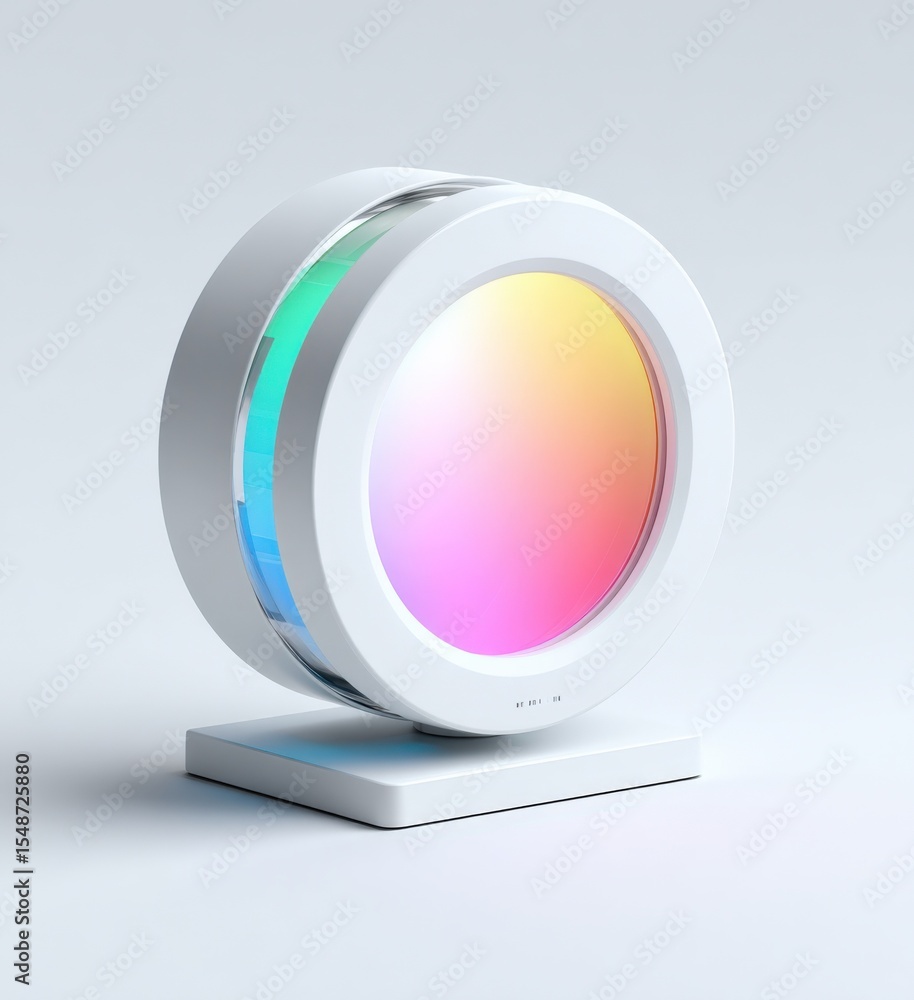 Poster Modern smart lighting device with colorful circular LED display for home decoration ambient lighting and mood enhancement