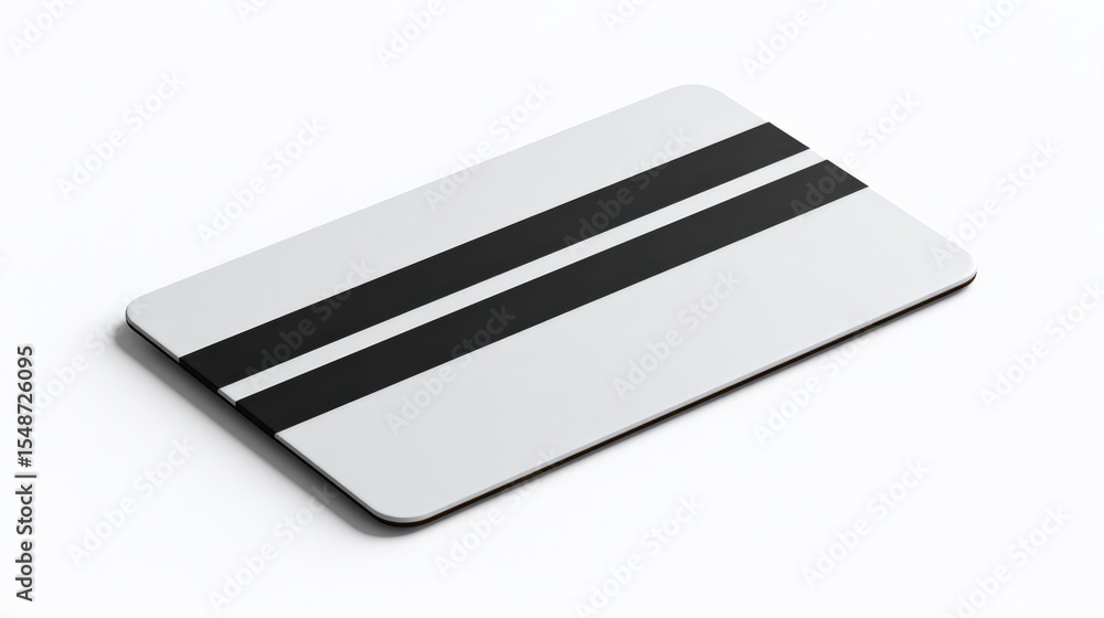 Poster minimalist credit card with black horizontal stripes flat design isolated on white background for fi