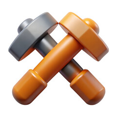 3d rendered crossed dumbbells fitness and strength