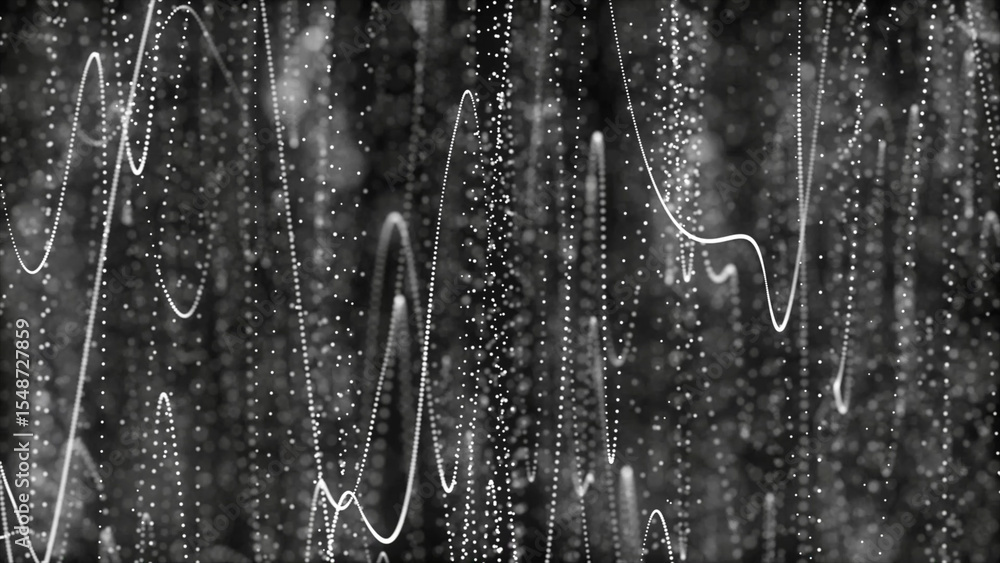 Poster abstract black and white image of dotted lines and curves in motion this image showcases